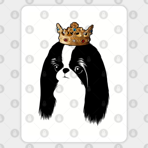 Japanese Chin Dog King Queen Wearing Crown Sticker by millersye